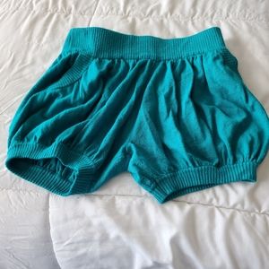 Sugar and Bruno Adult S Teal Knit Bubble Shorts